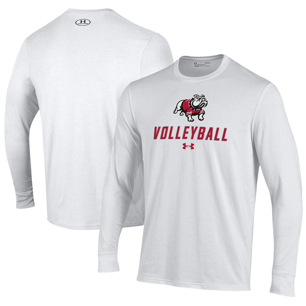 Men's Under Armour White Gardner-Webb Bulldogs Volleyball Performance Long Sleeve T-Shirt