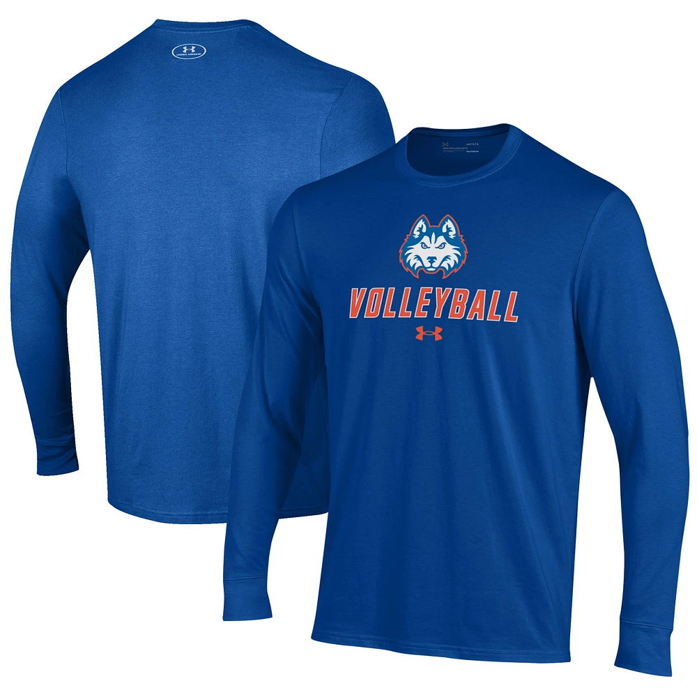 Men's Under Armour Blue Houston Christian Huskies Volleyball Performance Long Sleeve T-Shirt