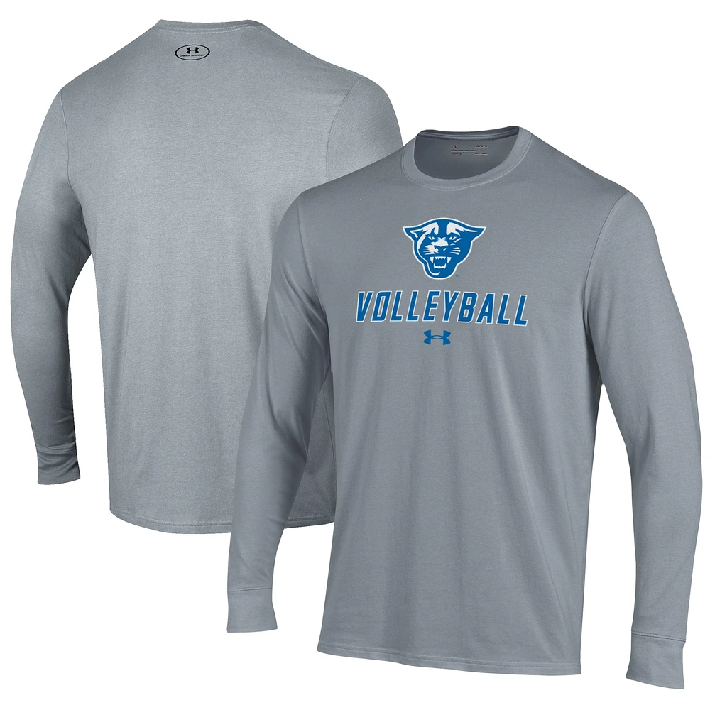 Men's Under Armour Gray Georgia State Panthers Volleyball Performance Long Sleeve T-Shirt