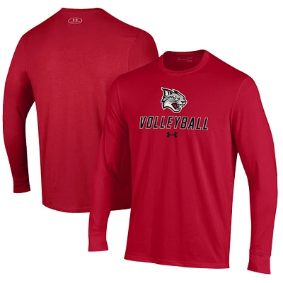Men's Under Armour Red Davidson Wildcats Volleyball Performance Long Sleeve T-Shirt