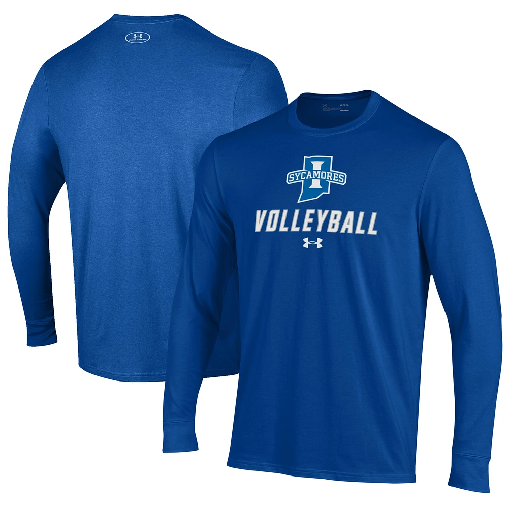 Men's Under Armour Royal Indiana State Sycamores Volleyball Performance Long Sleeve T-Shirt