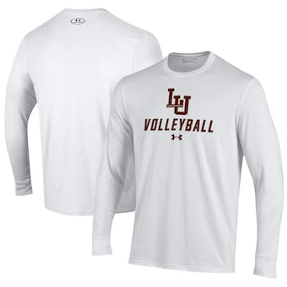 Men's Under Armour White Lehigh Mountain Hawks Volleyball Performance Long Sleeve T-Shirt