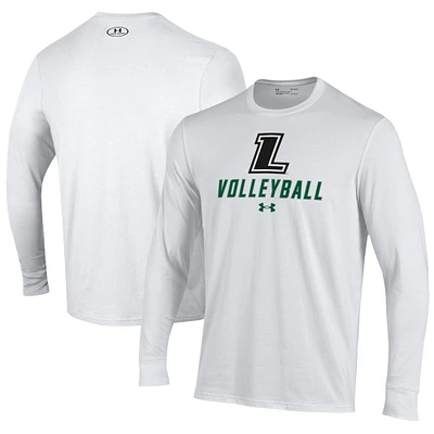 Men's Under Armour White Loyola Greyhounds Volleyball Performance Long Sleeve T-Shirt
