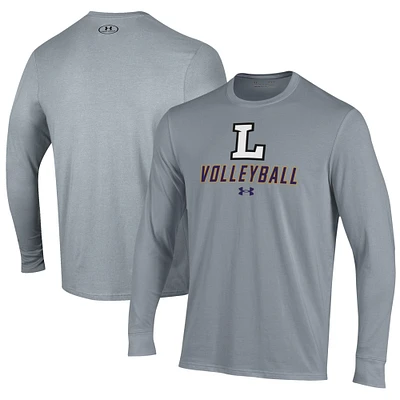 Men's Under Armour Gray Lipscomb Bisons Volleyball Performance Long Sleeve T-Shirt