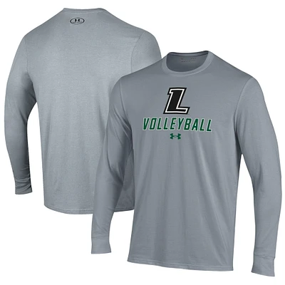 Men's Under Armour Gray Loyola Greyhounds Volleyball Performance Long Sleeve T-Shirt