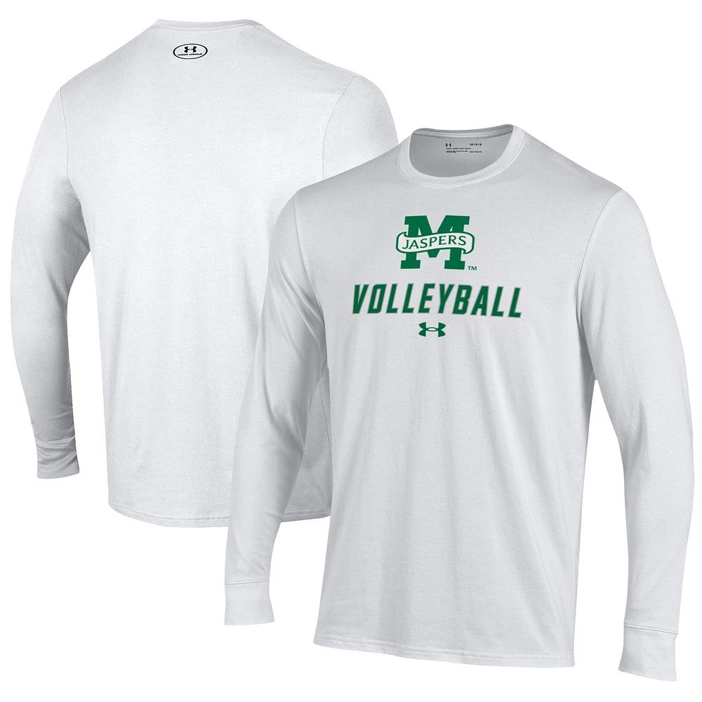 Men's Under Armour White Manhattan Jaspers Volleyball Performance Long Sleeve T-Shirt