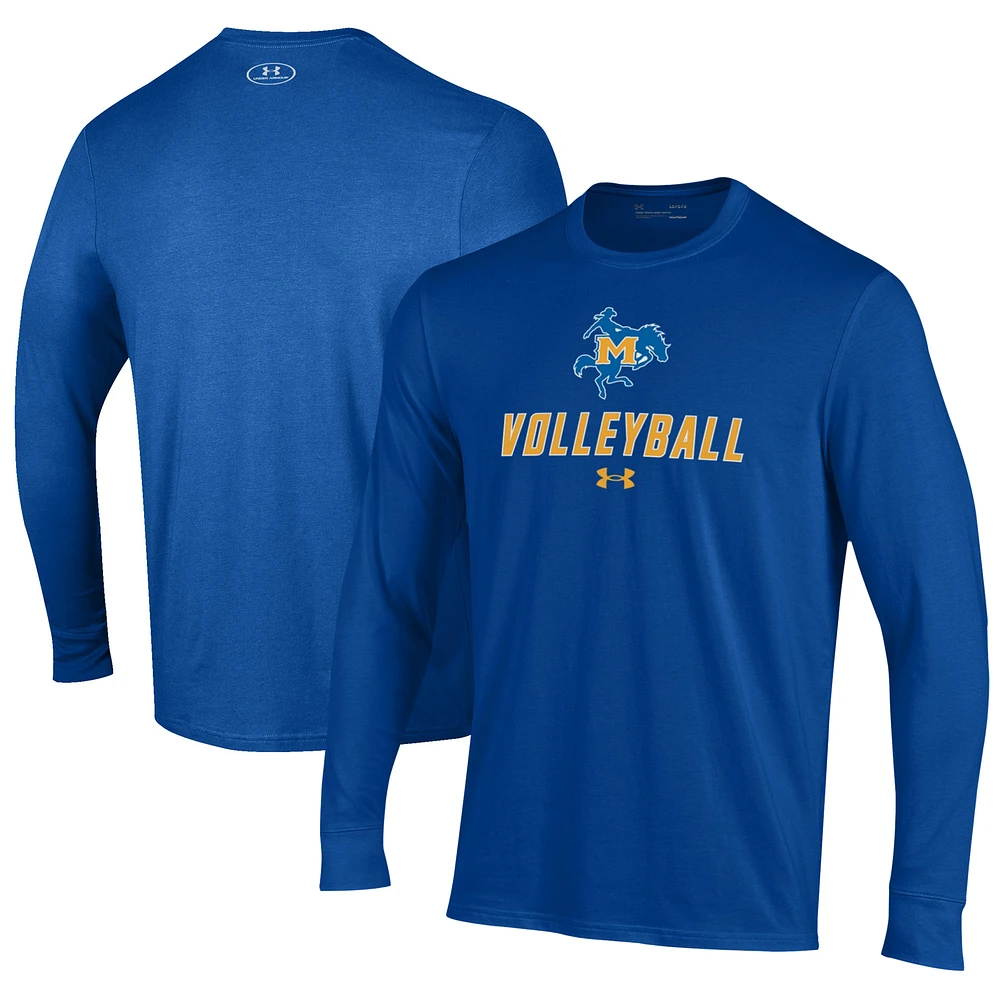 Men's Under Armour Royal McNeese State Cowboys Volleyball Performance Long Sleeve T-Shirt