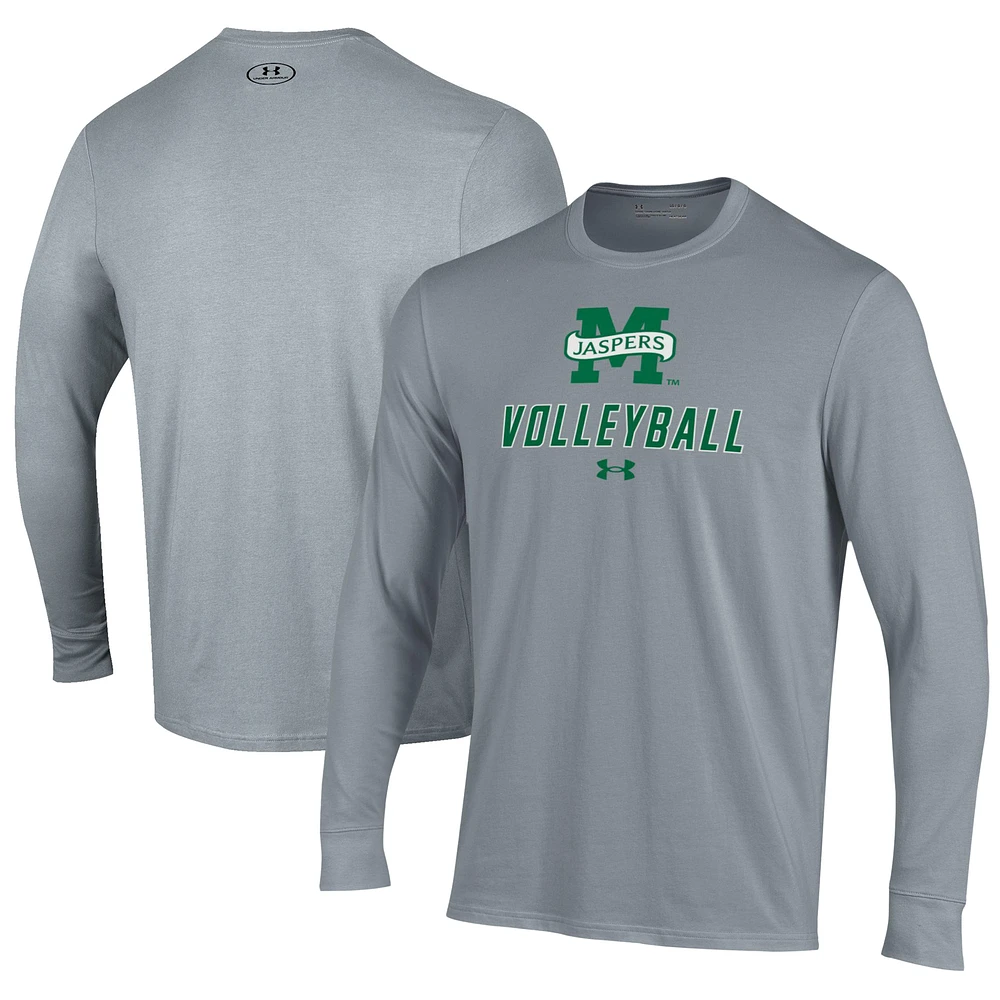 Men's Under Armour Gray Manhattan Jaspers Volleyball Performance Long Sleeve T-Shirt
