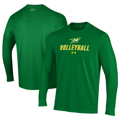 Men's Under Armour Green McDaniel Terror Volleyball Performance Long Sleeve T-Shirt