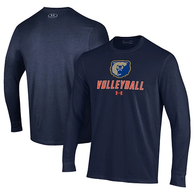 Men's Under Armour Navy Morgan State Bears Volleyball Performance Long Sleeve T-Shirt