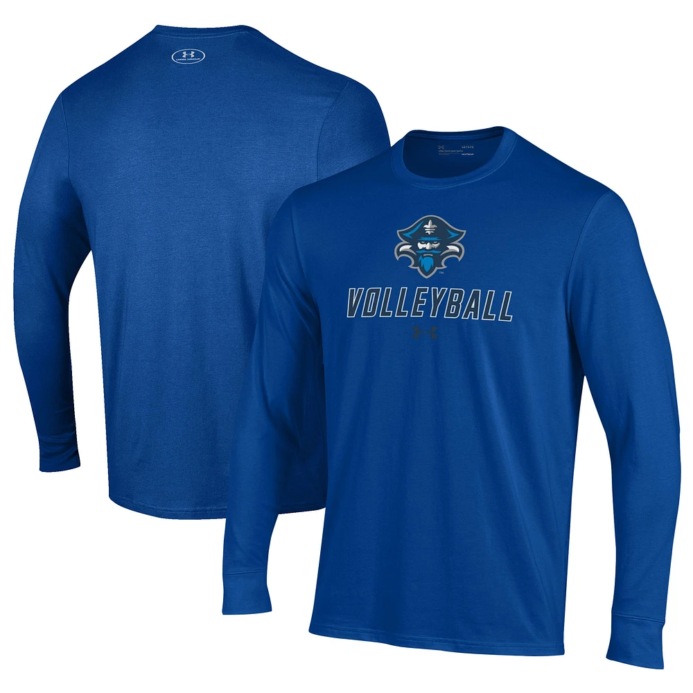 Men's Under Armour Blue New Orleans Privateers Volleyball Performance Long Sleeve T-Shirt