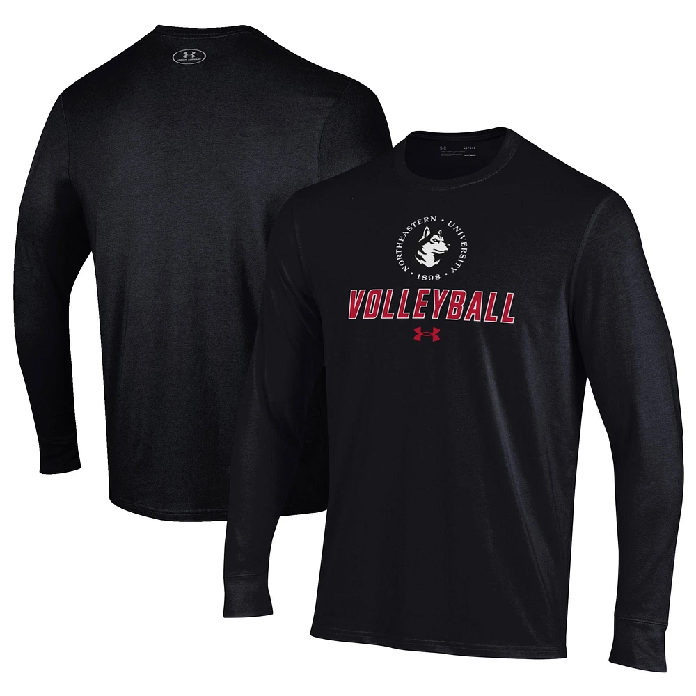 Men's Under Armour Northeastern Huskies Volleyball Performance Long Sleeve T-Shirt