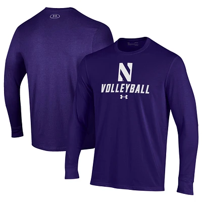 Men's Under Armour Northwestern Wildcats Volleyball Performance Long Sleeve T-Shirt