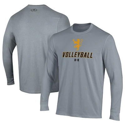 Men's Under Armour Gray St. Olaf Oles Volleyball Performance Long Sleeve T-Shirt