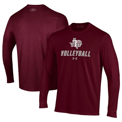Men's Under Armour Maroon Texas Southern Tigers Volleyball Performance Long Sleeve T-Shirt