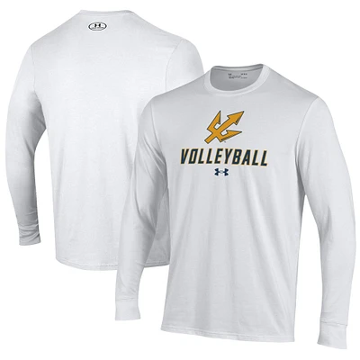 Men's Under Armour White UC San Diego Tritons Volleyball Performance Long Sleeve T-Shirt