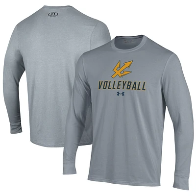 Men's Under Armour Gray UC San Diego Tritons Volleyball Performance Long Sleeve T-Shirt
