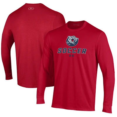 Men's Under Armour Red Belmont Bruins Soccer Performance Long Sleeve T-Shirt
