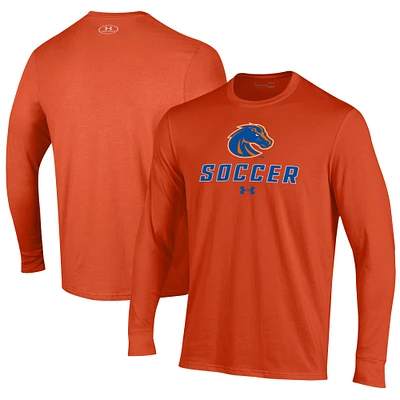 Men's Under Armour Orange Boise State Broncos Soccer Performance Long Sleeve T-Shirt