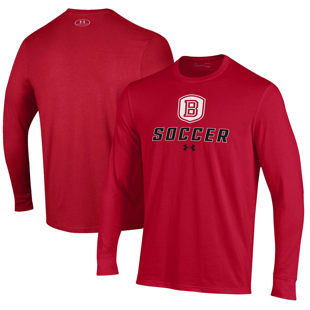 Men's Under Armour Red Bradley Braves Soccer Performance Long Sleeve T-Shirt