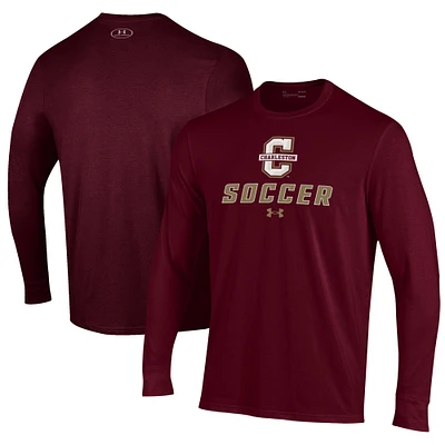 Men's Under Armour Maroon Charleston Cougars Soccer Performance Long Sleeve T-Shirt