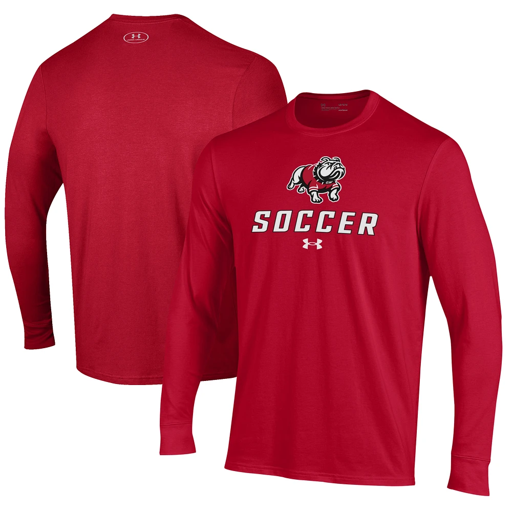 Men's Under Armour Scarlet Gardner-Webb Bulldogs Soccer Performance Long Sleeve T-Shirt