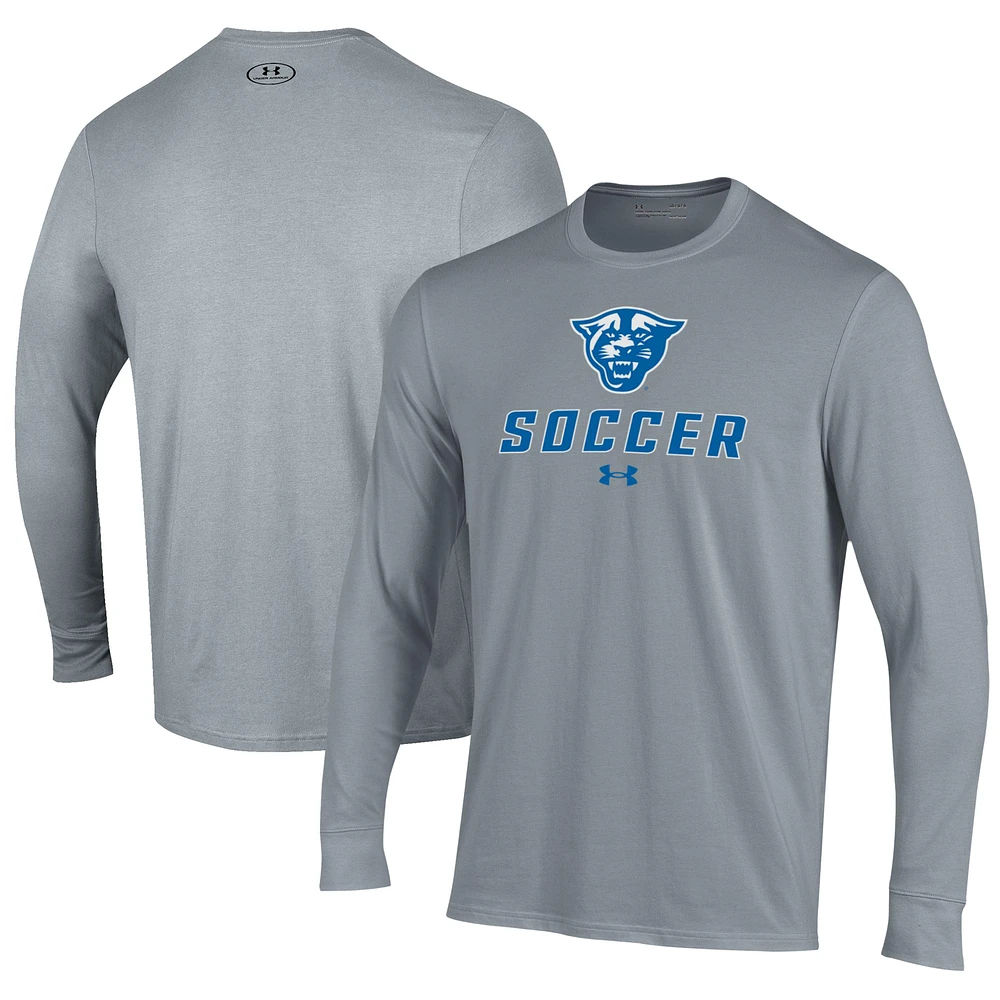 Men's Under Armour Gray Georgia State Panthers Soccer Performance Long Sleeve T-Shirt