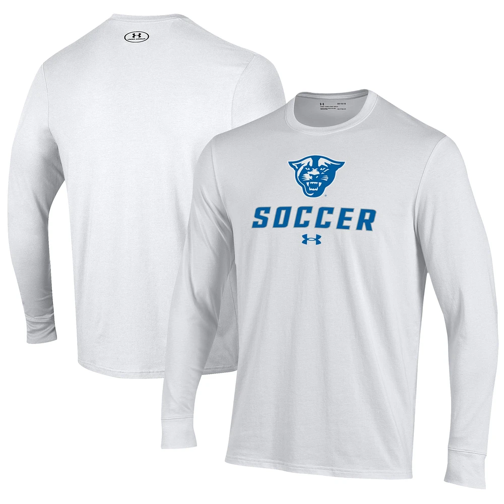 Men's Under Armour White Georgia State Panthers Soccer Performance Long Sleeve T-Shirt