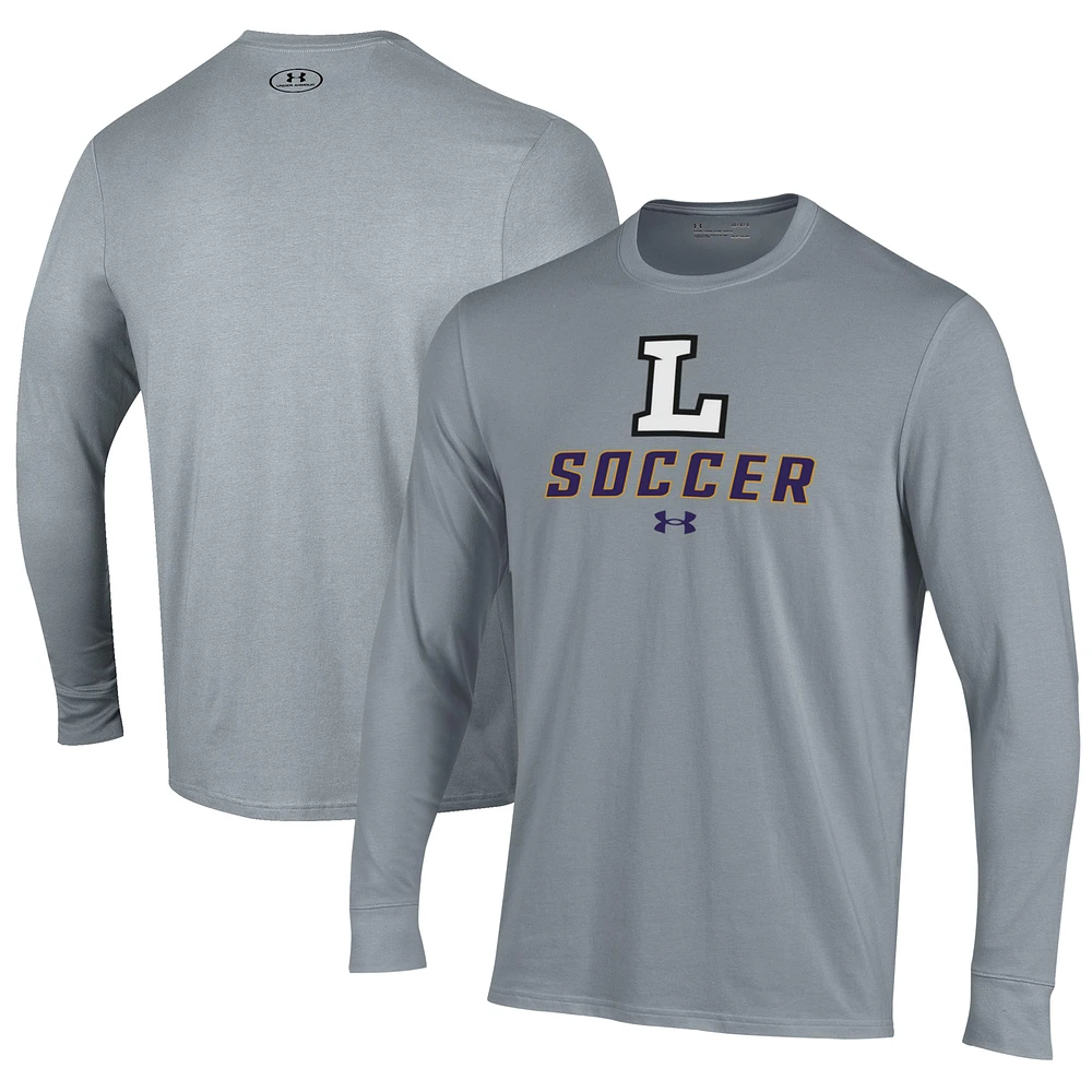 Men's Under Armour Gray Lipscomb Bisons Soccer Performance Long Sleeve T-Shirt
