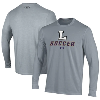 Men's Under Armour Gray Lipscomb Bisons Soccer Performance Long Sleeve T-Shirt