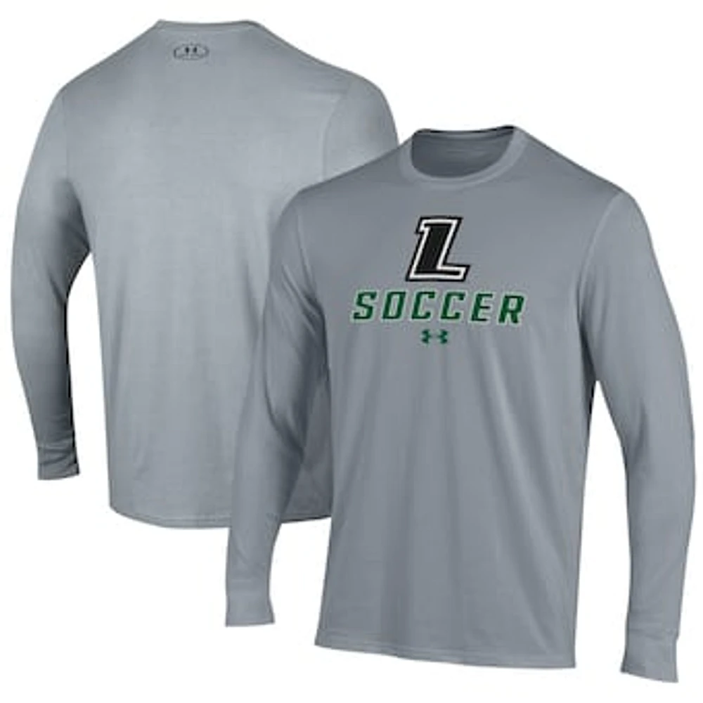 Men's Under Armour Gray Loyola Greyhounds Soccer Performance Long Sleeve T-Shirt