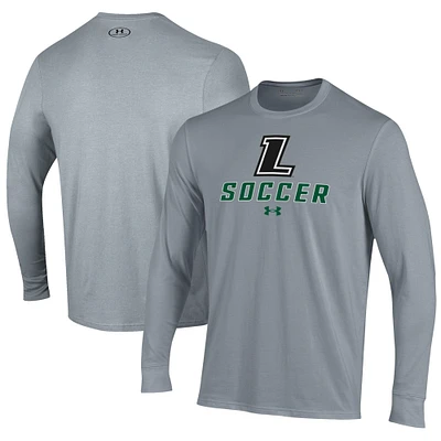 Men's Under Armour Gray Loyola Greyhounds Soccer Performance Long Sleeve T-Shirt