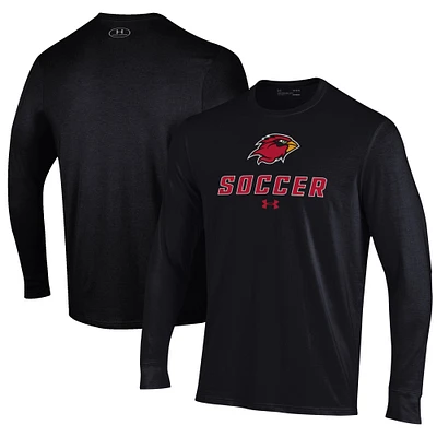 Men's Under Armour Black Lamar Cardinals Soccer Performance Long Sleeve T-Shirt