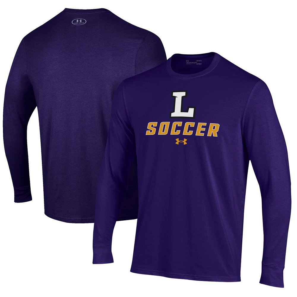 Men's Under Armour Purple Lipscomb Bisons Soccer Performance Long Sleeve T-Shirt