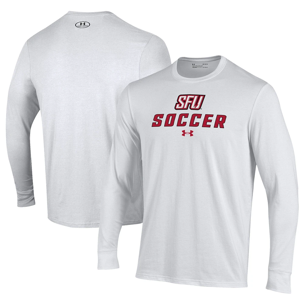 Men's Under Armour Saint Francis Red Flash Soccer Performance Long Sleeve T-Shirt
