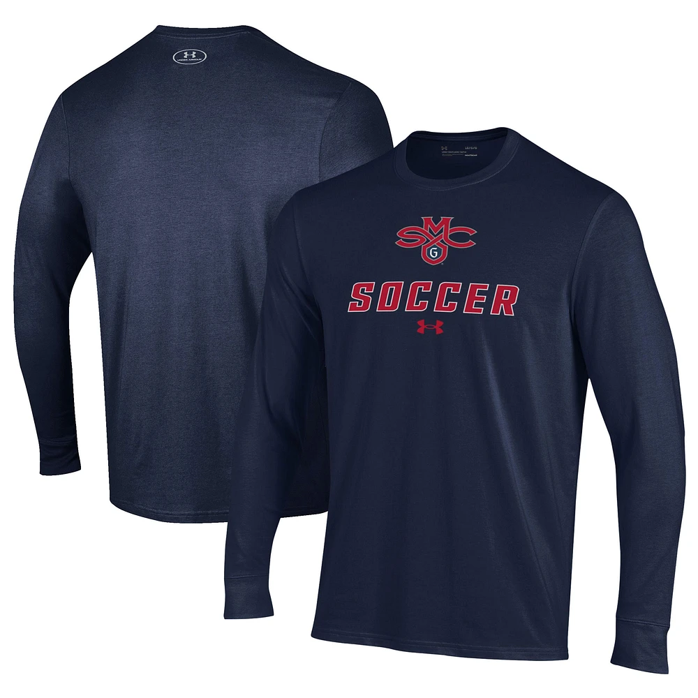 Men's Under Armour Navy Saint Mary's Gaels Soccer Performance Long Sleeve T-Shirt
