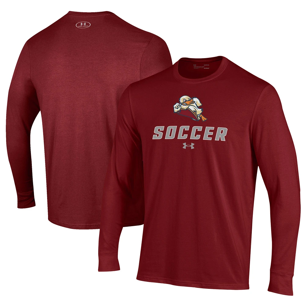 Men's Under Armour Stevens Institute of Technology Ducks Soccer Performance Long Sleeve T-Shirt