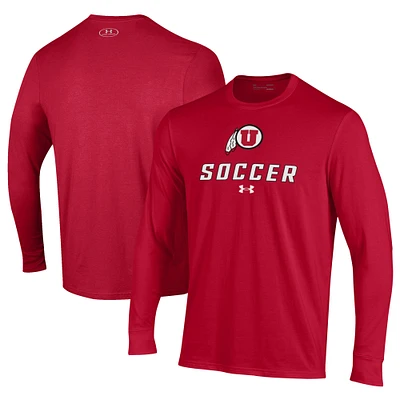 Men's Under Armour Utah Utes Soccer Performance Long Sleeve T-Shirt