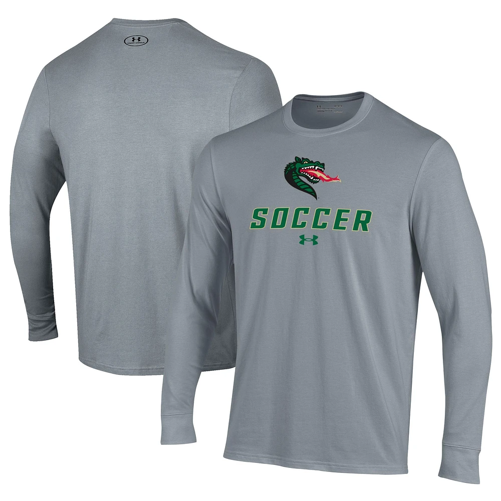 Men's Under Armour Gray UAB Blazers Soccer Performance Long Sleeve T-Shirt