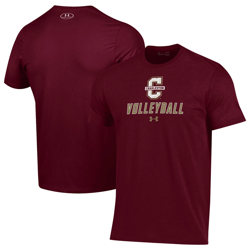 Men's Under Armour Maroon Charleston Cougars Volleyball Performance T-Shirt