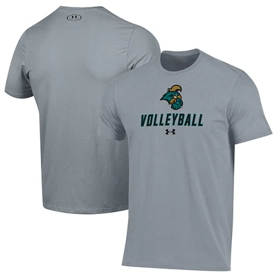 Men's Under Armour Gray Coastal Carolina Chanticleers Volleyball Performance T-Shirt