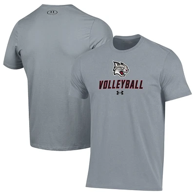 Men's Under Armour Gray Davidson Wildcats Volleyball Performance T-Shirt