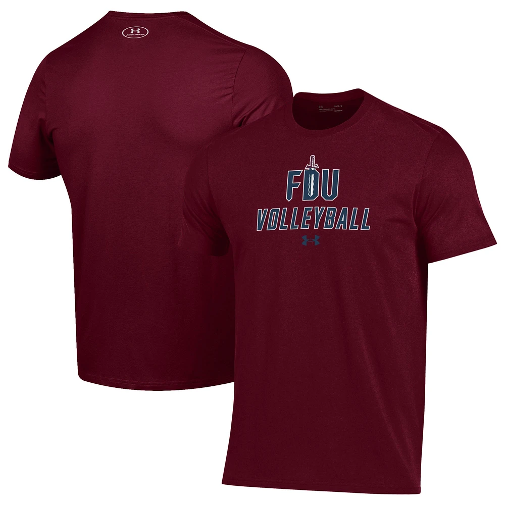 Men's Under Armour Burgundy Fairleigh Dickinson Knights Volleyball Performance T-Shirt