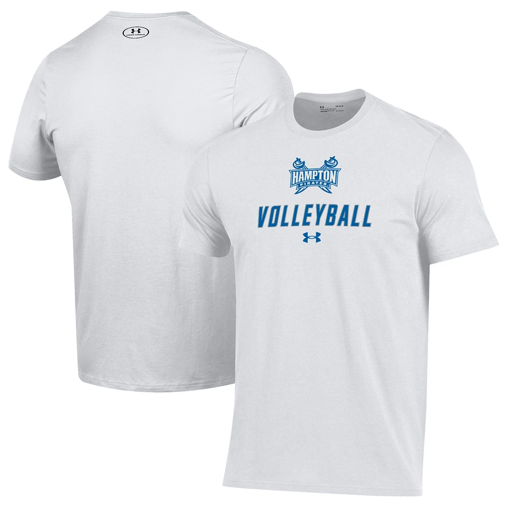Men's Under Armour White Hampton Pirates Volleyball Performance T-Shirt