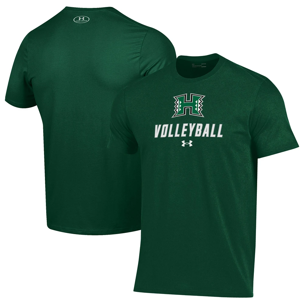Men's Under Armour Green Hawaii Rainbow Warriors Volleyball Performance T-Shirt
