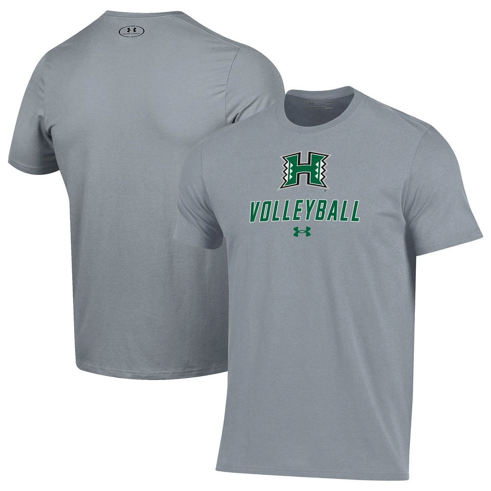 Men's Under Armour Gray Hawaii Rainbow Warriors Volleyball Performance T-Shirt