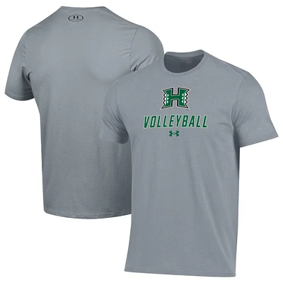 Men's Under Armour Gray Hawaii Rainbow Warriors Volleyball Performance T-Shirt