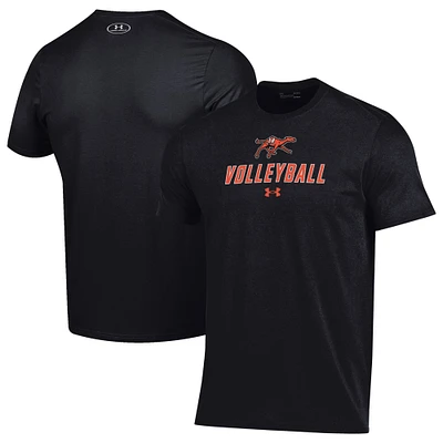 Men's Under Armour Black Campbell Fighting Camels Volleyball Performance T-Shirt