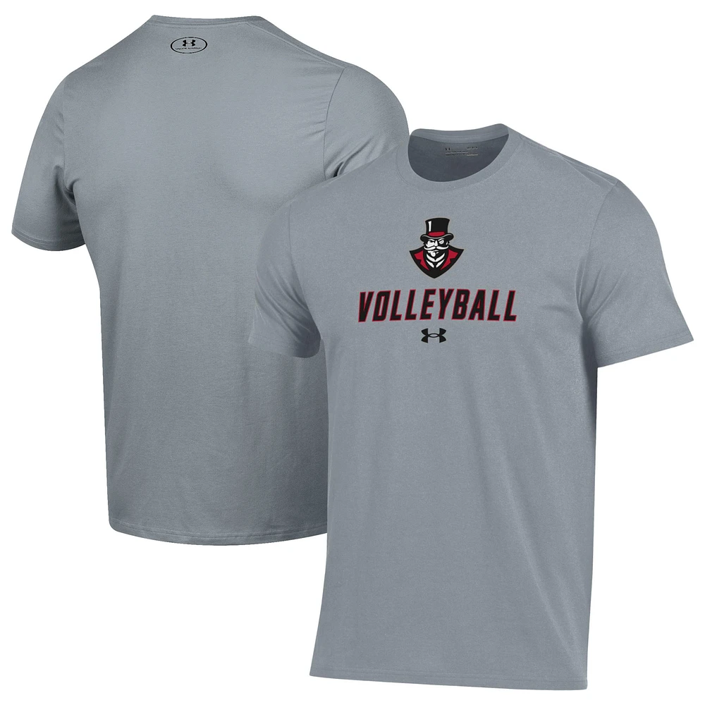 Men's Under Armour Gray Austin Peay State Governors Volleyball Performance T-Shirt