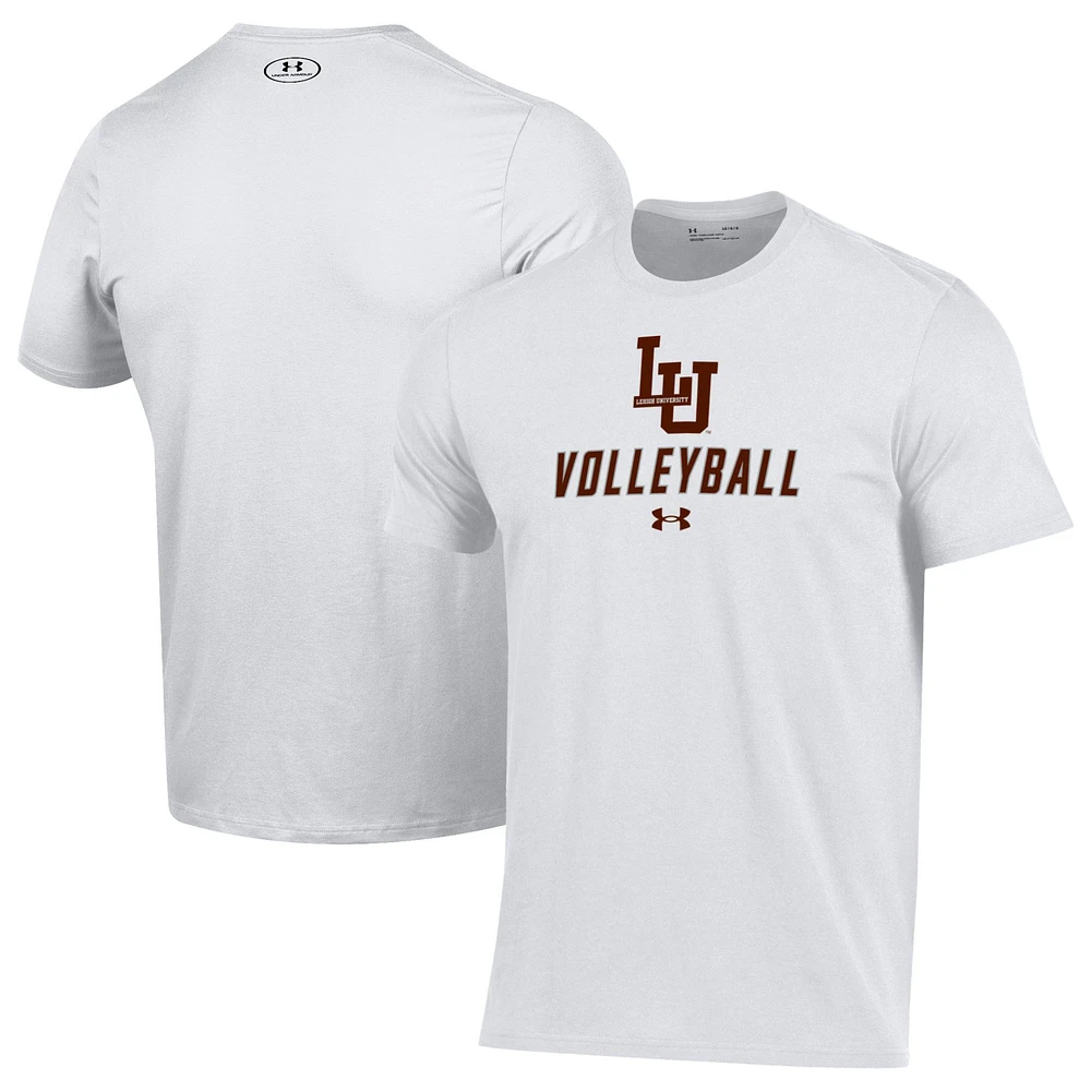 Men's Under Armour White Lehigh Mountain Hawks Volleyball Performance T-Shirt